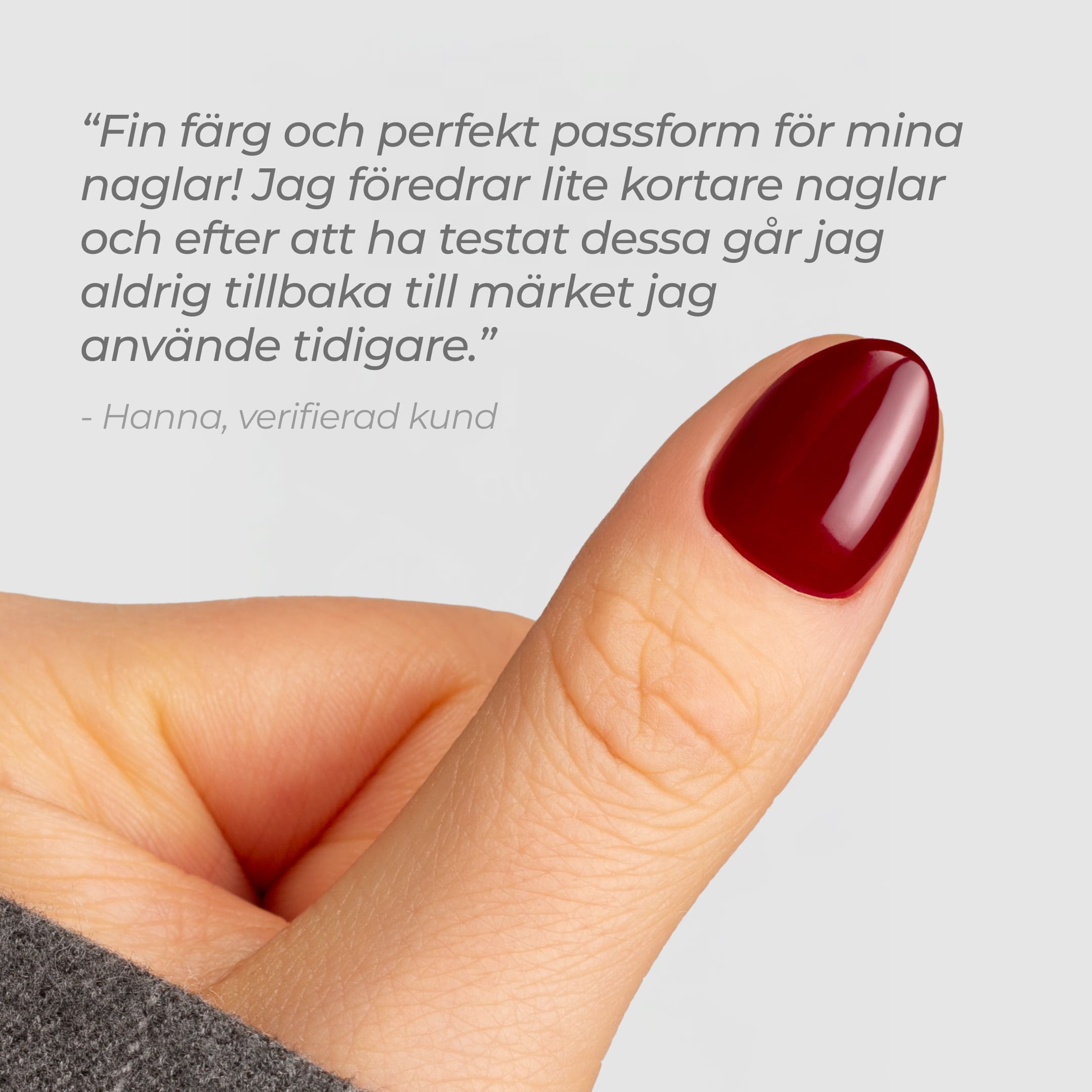 Bordeaux Almond Short press-on lösnaglar i kort almondform med djup vinröd nyans och glansig finish