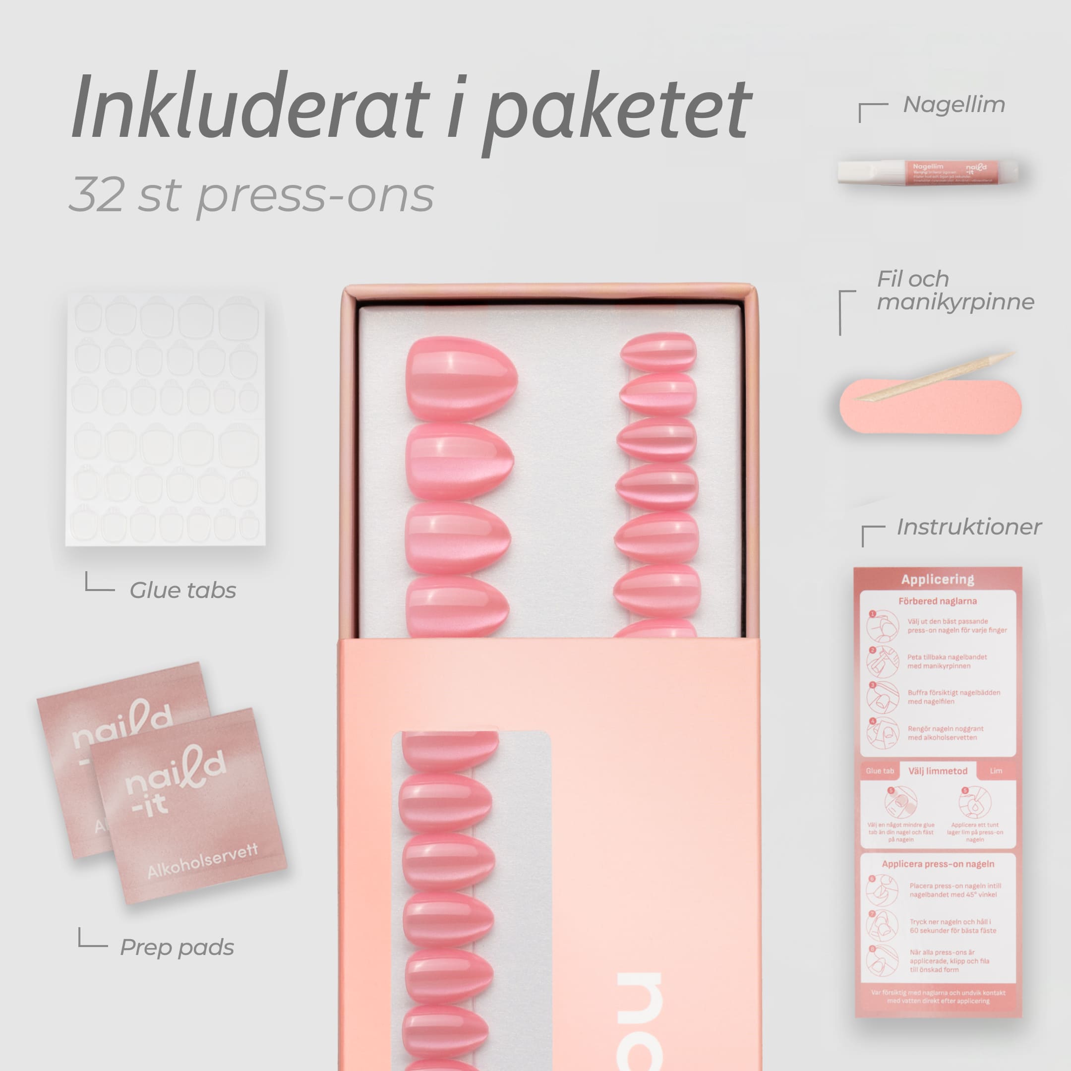 Cat Eye Dahlia Almond Short är en limited-edition press-on i vår populära almond short-form, i en intensiv rosa nyans med skimrande cat eye-effekt.