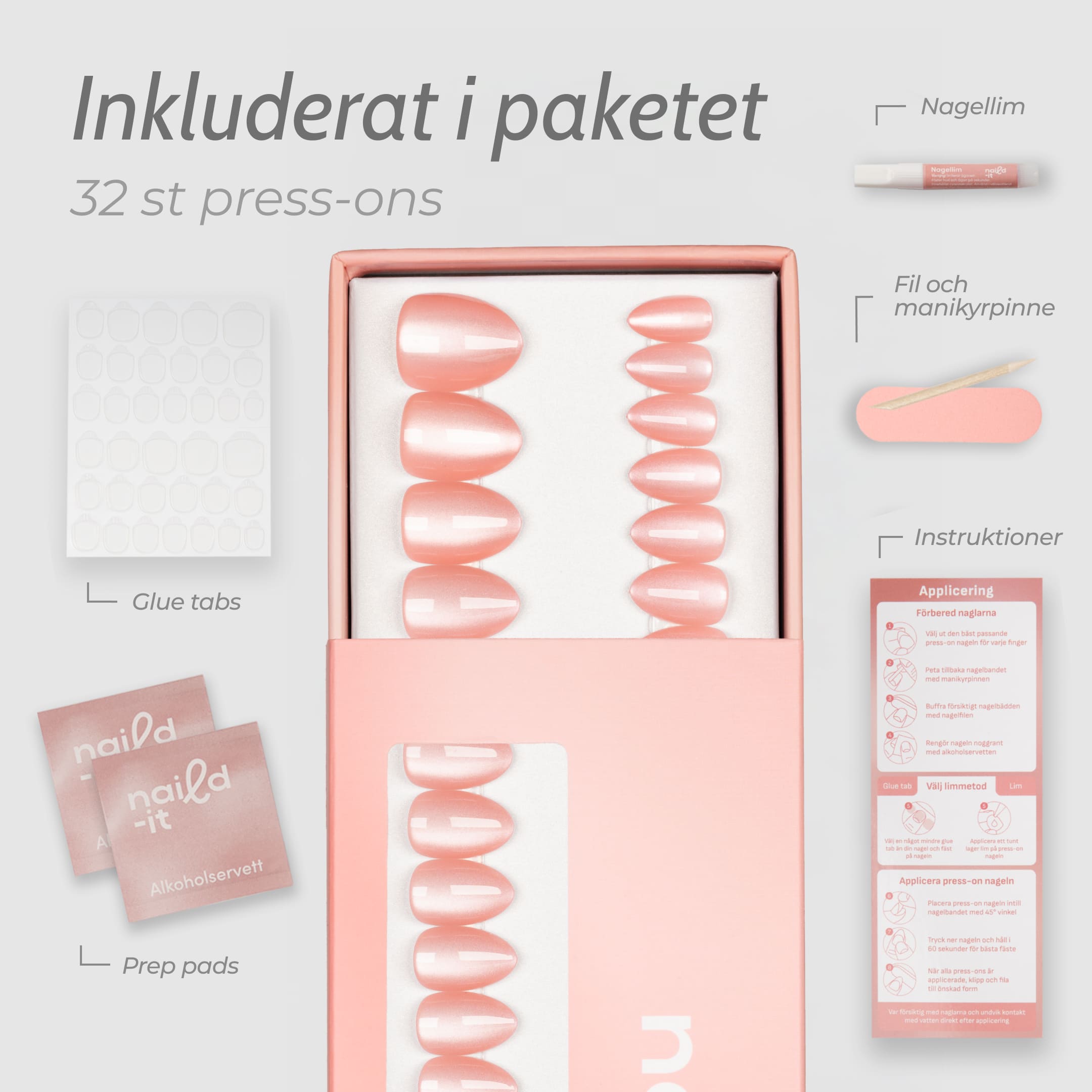 Nyhet! Cat Eye Strawberry Almond Short är en kort press-on i vår populära almond short-form, där vår bästsäljare Strawberry Cat Eye nu finns i en mer lättburen och naturlig längd.