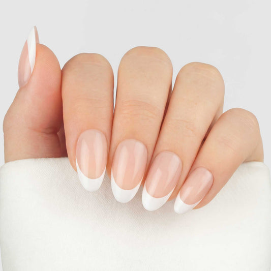 French Tip Almond Naild-it press-on naglar lösnaglar fransk manikyr