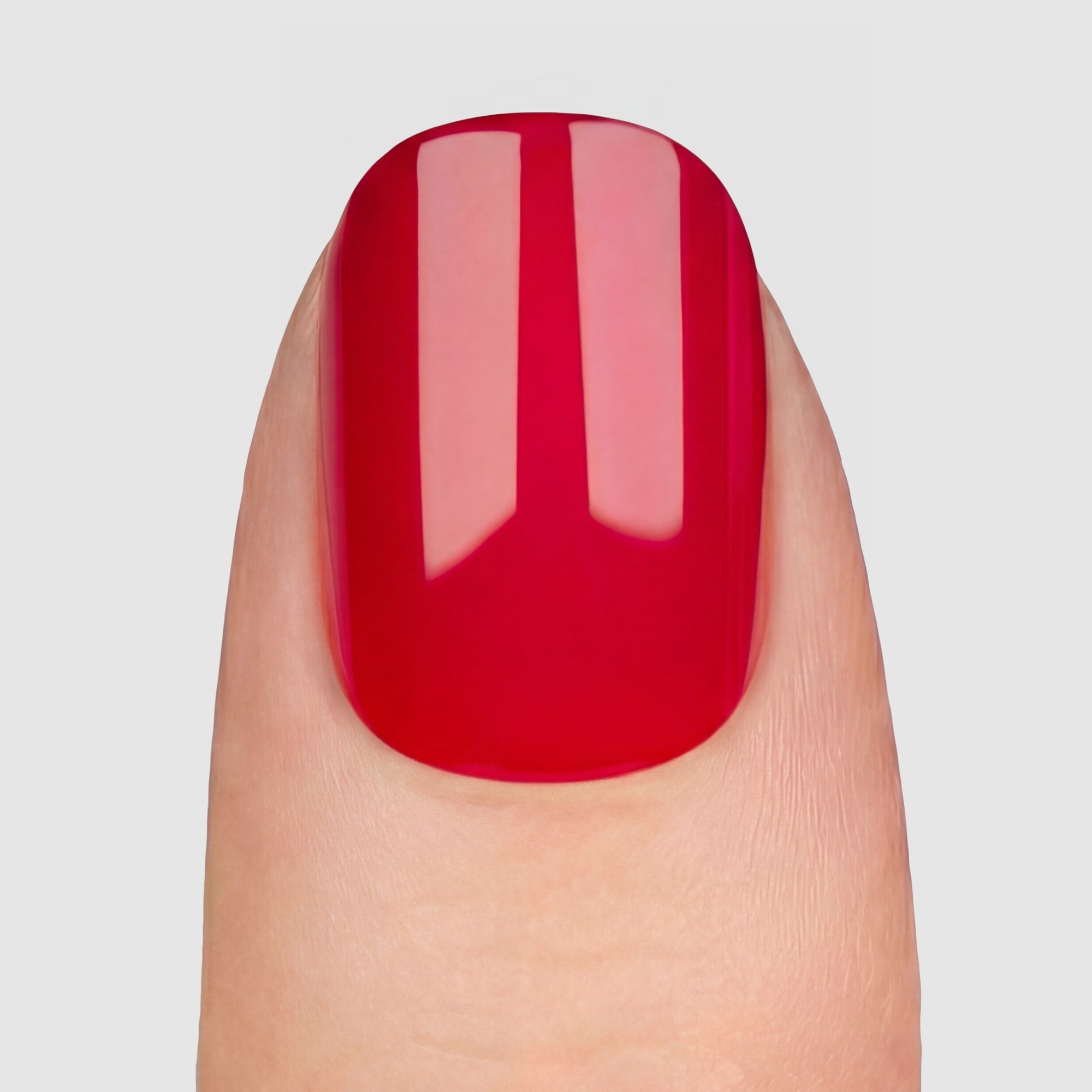 Lady Red Squoval Short press-on lösnaglar i kort squovalform med klassisk röd nyans och glansig finish