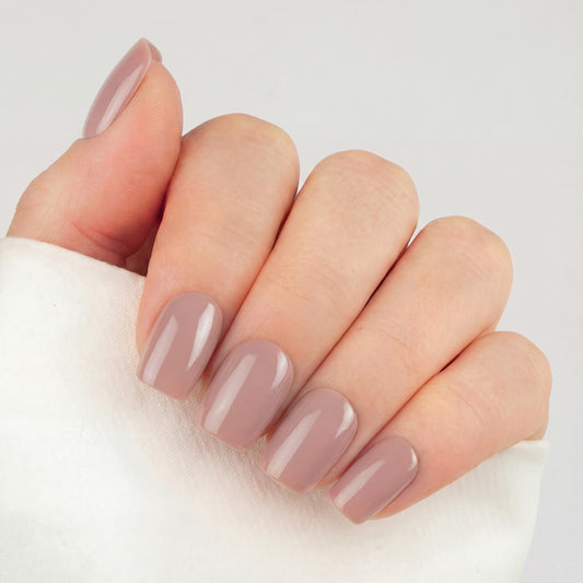 Mauve Square press-on naglar i mauve nyans med glansig finish i rak square-form