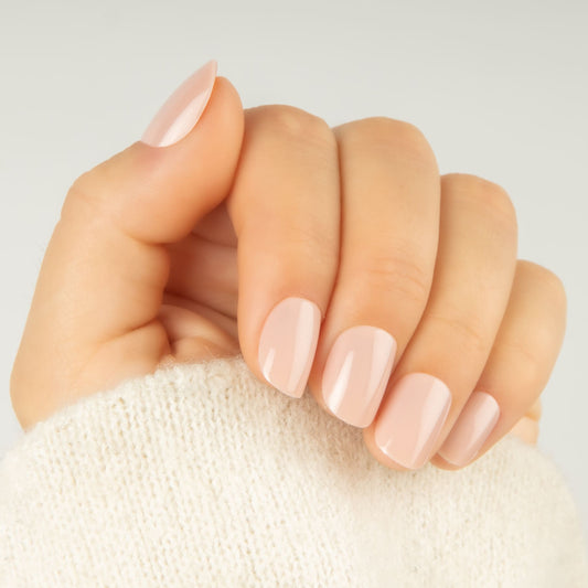 Nude Squoval Extra Short – korta nude press on naglar i squoval-form
