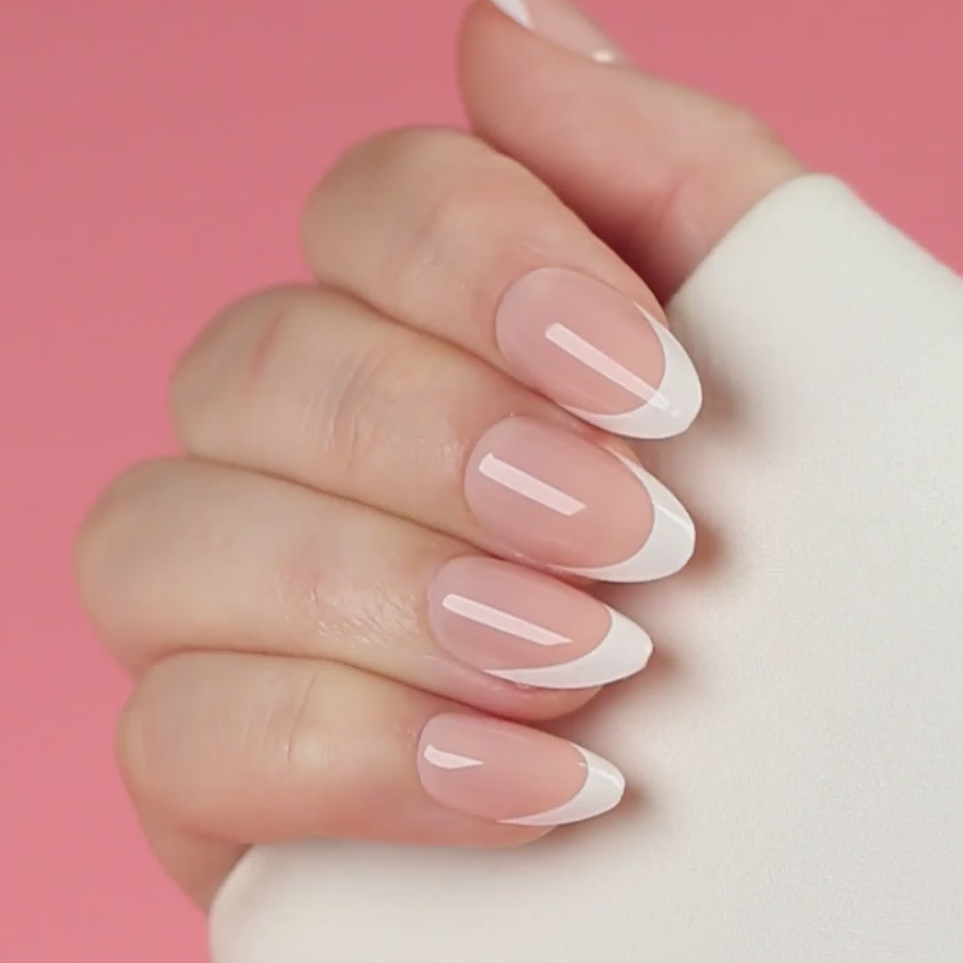 Naild-it French tip fransk manikyr Almond press-on lösnaglar i formen almond
